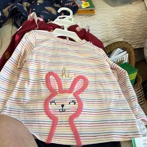 Little me 3 piece outfit 18 months 2 tops and blue Jean leggings new with tags